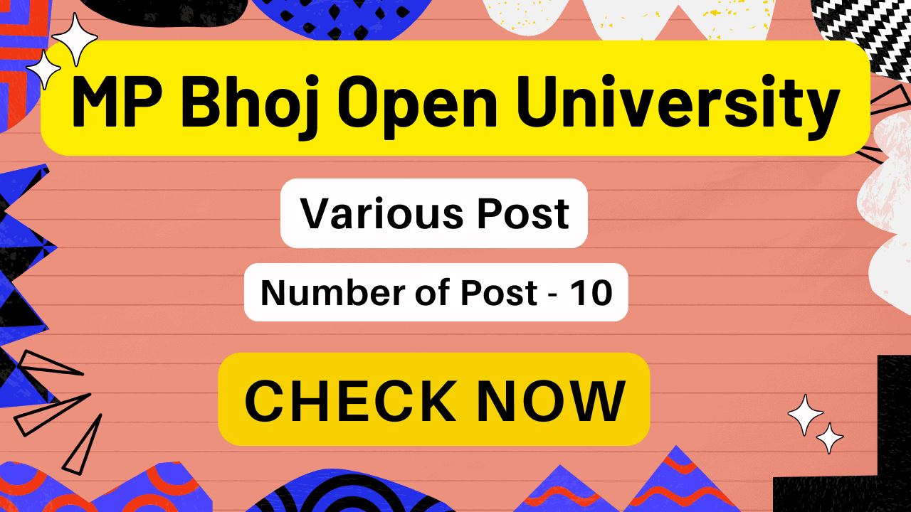 Madhya Pradesh Bhoj Open University Recruitment 2024