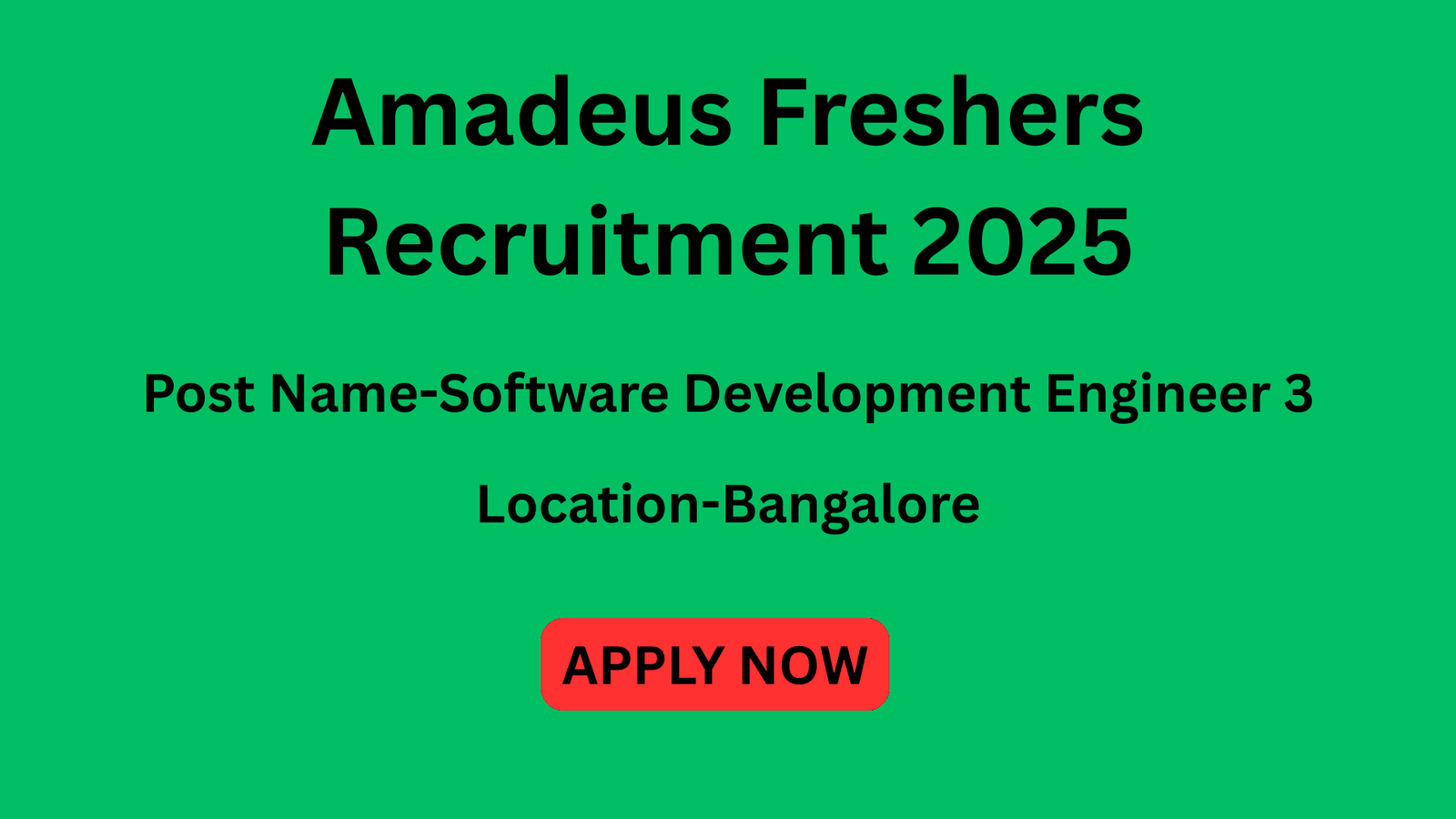 Amadeus Freshers Recruitment 2025