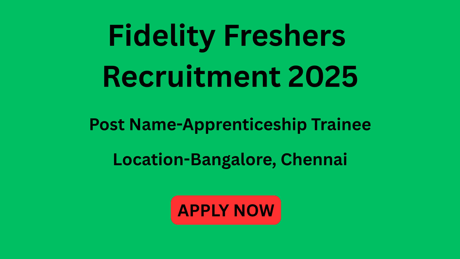 Fidelity Freshers Recruitment 2025