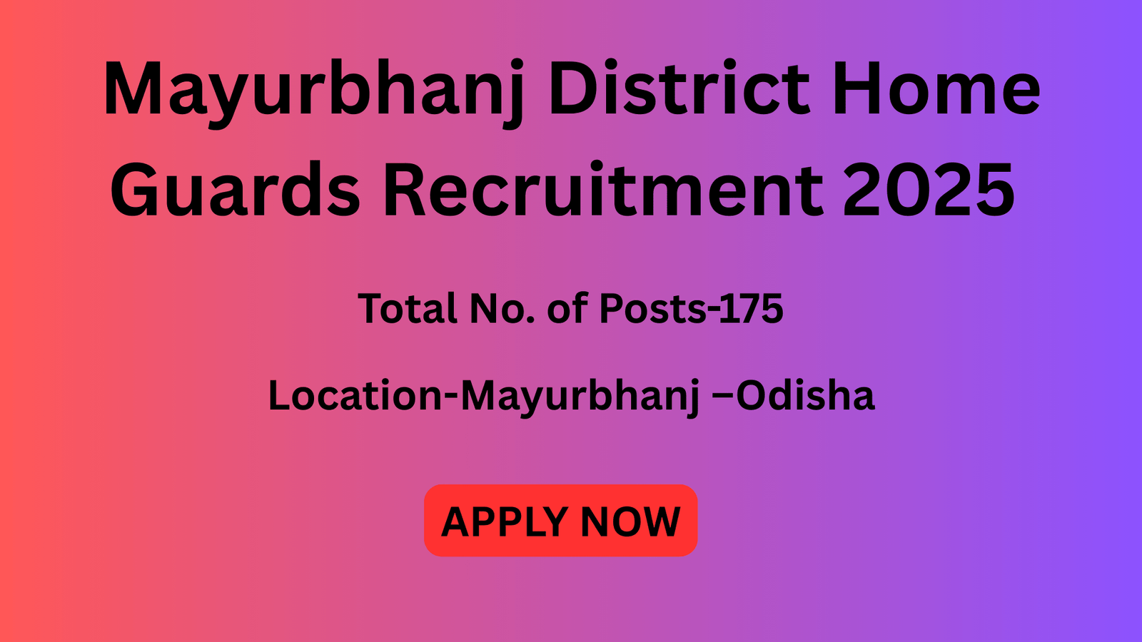 Mayurbhanj District Home Guards Recruitment 2025